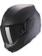 Scorpion Exo-tech Evo Schwarzes Matt Motorradhelm Flip-Up ECE 22.06 mit Sunvisor