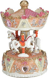 Inart Christmas Decorative Plastic Carousel with Music and Motion 17x12x12cm Pink