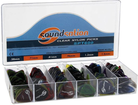 Soundsation Πένες Κιθάρας SPT-600-BOX (0.58-0.71-0.81-0.96-1.20-1.50) Σετ 600τμχ