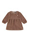 Children's Dress Long Sleeve Velvet Brown