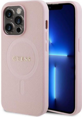 Guess Saffiano Back Cover Ροζ (Apple iPhone 15 Pro)