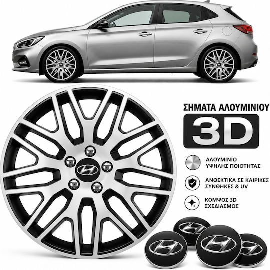 Versaco Set Capace De Roți Auto Dakar Nc Compatibilitate Hyundai 4 Bucăți 14 Argintii