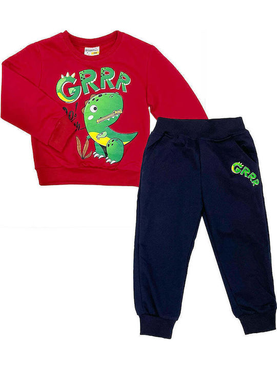 Kids Tracksuit Set With Top Red 2 Pieces