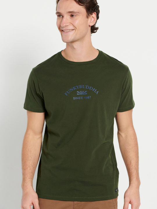 Funky Buddha Herren T-Shirt Kurzarm Grün