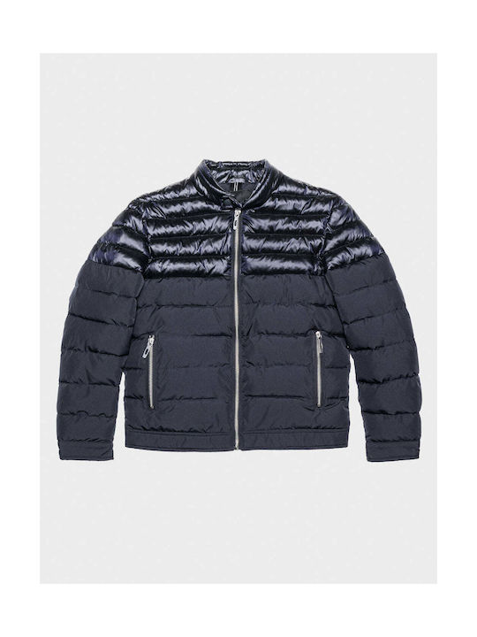 Antony Morato Boys Quilted Coat Blue with Lining & Ηood