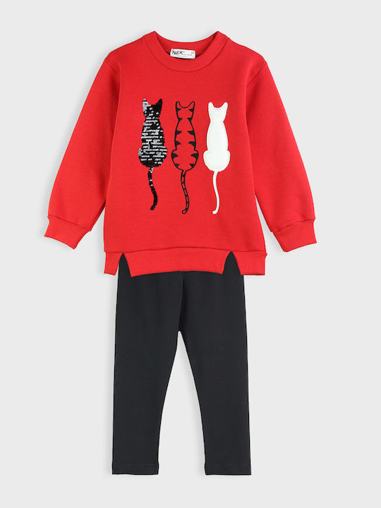 Nek Kids Wear Παιδικό Σετ με Κολάν Κόκκινο 2τμχ Nek Kids Wear Παιδικό Σετ με Κολάν Κόκκινο 2τμχ