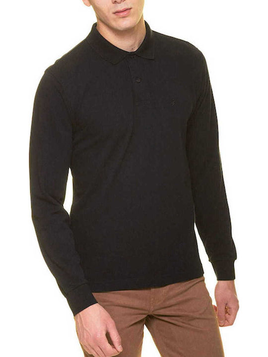 The Bostonians Polo Μπλούζα Μακρυμάνικη Μαύρη