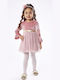 Εβίτα Παιδικό Φόρεμα Βελούδινο Ροζ