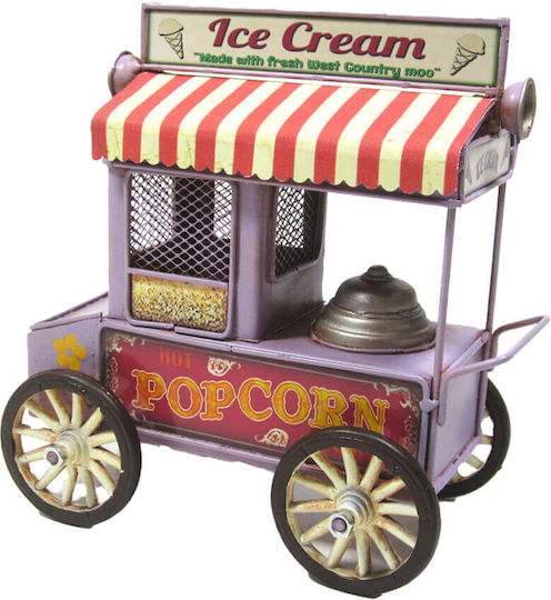 SP Souliotis Antic Bicicletă Metalică Miniatură Decorativă Popcorn Căruță 16x9x15.5cm