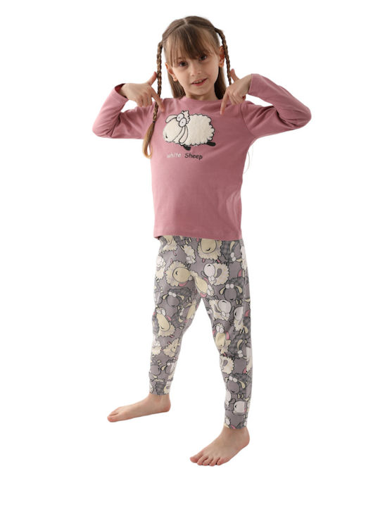 Arnetta Set Top & Bottom Kids Cotton Pyjamas Pink