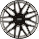 Versaco Auto Radkappen Set Dakar mit Marke Auto 4Stück 16" Schwarz/Silber