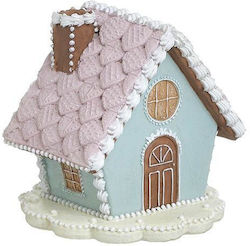 Inart Christmas Decorative Plastic House 12x12x12cm Light Blue