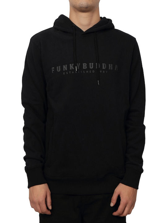 Funky Buddha Sweatshirt with Hood Black