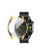 Protecție Carcasă de Silicon cu Sticlă în culoarea Auriu pentru Huawei Watch GT 3 46mm