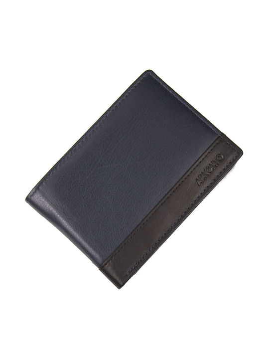 Armonto Δερμάτινο Ανδρικό Πορτοφόλι Καρτών με RFID Μπλε