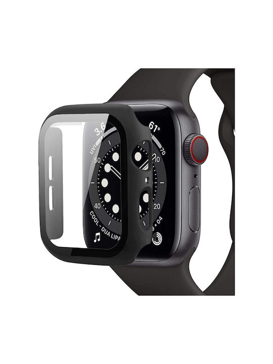 Protection Tempered Glass Plastic Case with Glass in Black color for Apple Watch 42mm
