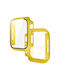 Protection Tempered Glass Plastic Case with Glass in Yellow color for Apple Watch 38mm