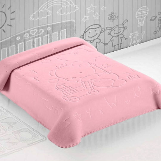 Belpla Decke Babydecken Wickeltücher für Kinderzimmer Ster 521 Samt Rosa 80x110cm