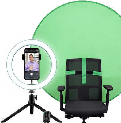 Trust Maku+ 2-in-1 Streaming Kit Ring Light cu Tabletop Trepiadă cu Suport de masă de Suport și Suport pentru Mobil