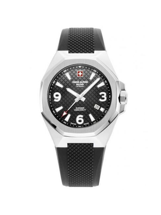 Swiss Alpine Military by Grovana Watch Battery with Black Rubber Strap