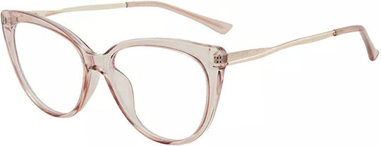 Techsuit Techsuit Women's Metal Blue Light Blocking Glasses Cat Eye In Brown Colour