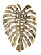 Artekko Monstera Διακοσμητική Πιατέλα Μεταλλική Χρυσή 48x34x3.5εκ.