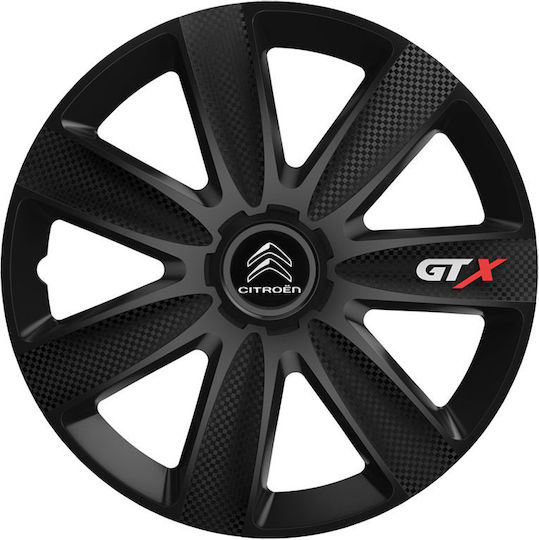 Versaco Set Capace De Roți Auto Gtx 14" Compatibilitate Citroen 4 Bucăți Negre