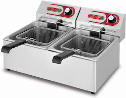 Dynamic Ef Commercial Electric Double Fryer 2x6lt 6kW 55x41,5x29cm