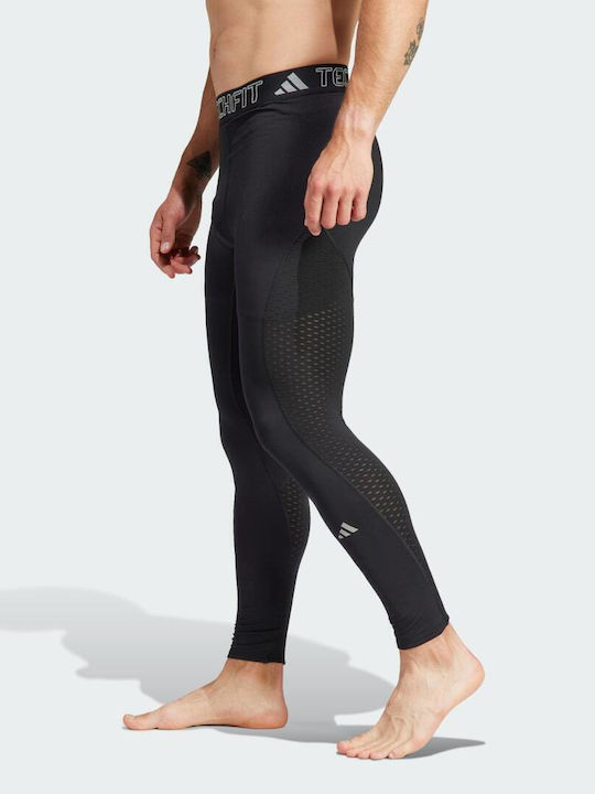 adidas Techfit Ανδρικό Αθλητικό Κολάν Μακρύ Μαύρο