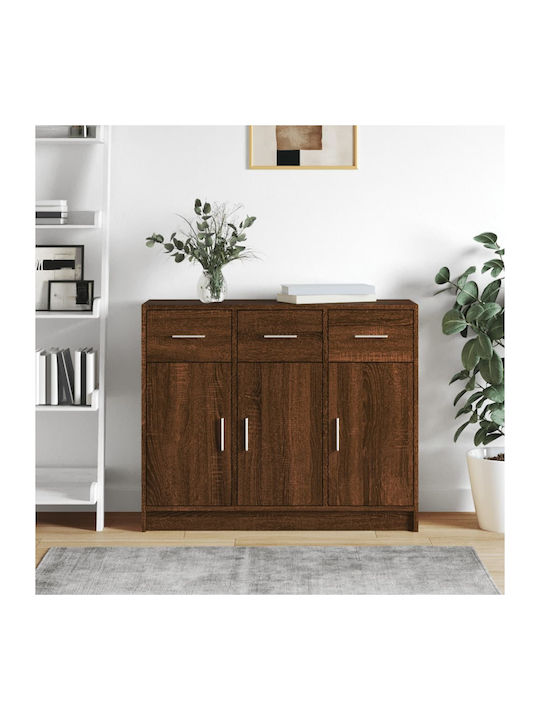 Sideboard Wooden Brown Oak 91x28x75cm