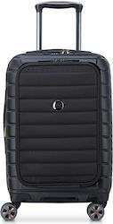 Delsey Shadow Cabin Travel Suitcase Hard Shadow Black with 4 Wheels Height 55cm.