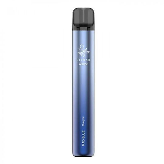 Elf Bar 600 V2 Ηλεκτρονικό Τσιγάρο μιας Χρήσης 600 Εισπνοών Mad Blue 2ml 20mg