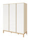 Three Door Wardrobe with 3 Drawers White- Oak 147x58x192cm