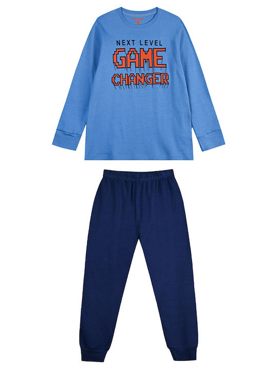 Energiers Set Top & Bottom Kids Winter Pyjamas Blue