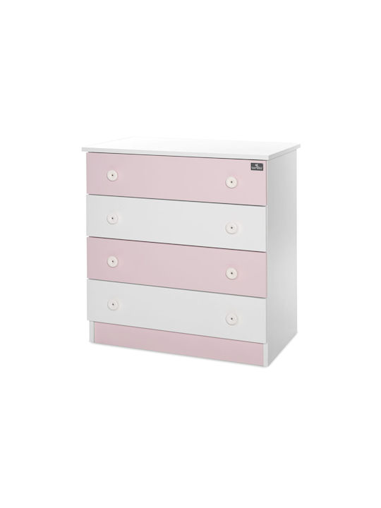 Βρεφική Συρταριέρα White/Orchid Pink 81x50x86cm