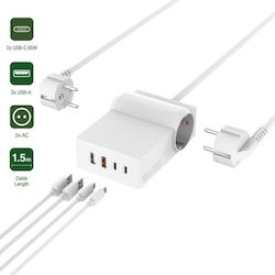 4Smarts 6in1 Power Strip Desk Gan Βάση Φόρτισης 65W 4Smarts 6in1 Power Strip Desk Gan Βάση Φόρτισης 65W