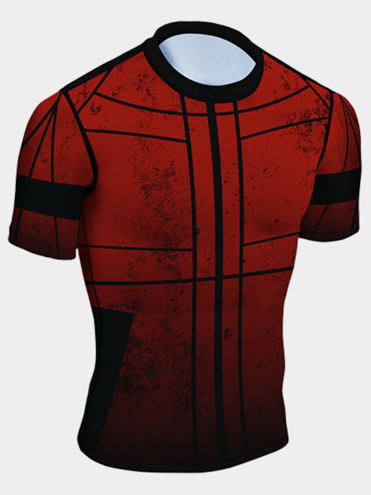 Athlon Herren Kurzärmlig T-Shirt 100-1830 für Jiu-Jitsu Rot