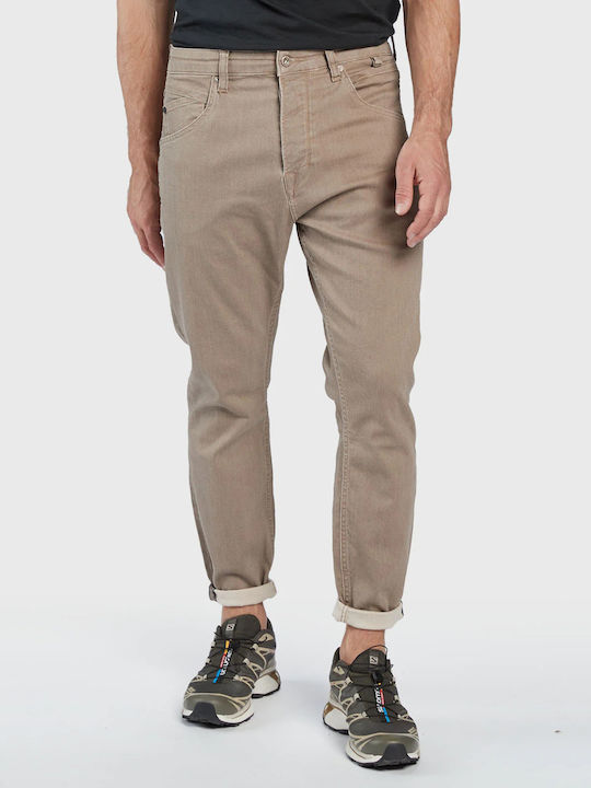 Men's Elastic Jeans Pants with Relaxed Tapered Fit Denim