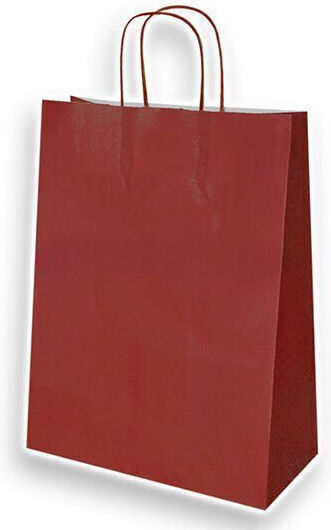 Pungi de Hârtie pentru Ambalare cu Mâner Burgundy 26x12x35cm 100buc