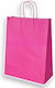 Pungi de Hârtie pentru Ambalare cu Mâner Roz 26x12x35cm 100buc