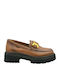 Leder Damen Mokassins in Tabac Braun Farbe