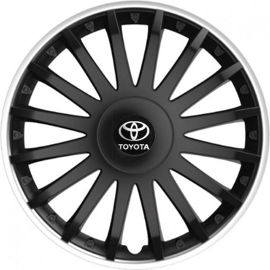 Versaco Set Capace De Roți Auto Crystal 14" Compatibilitate Toyota 4 Bucăți Negre