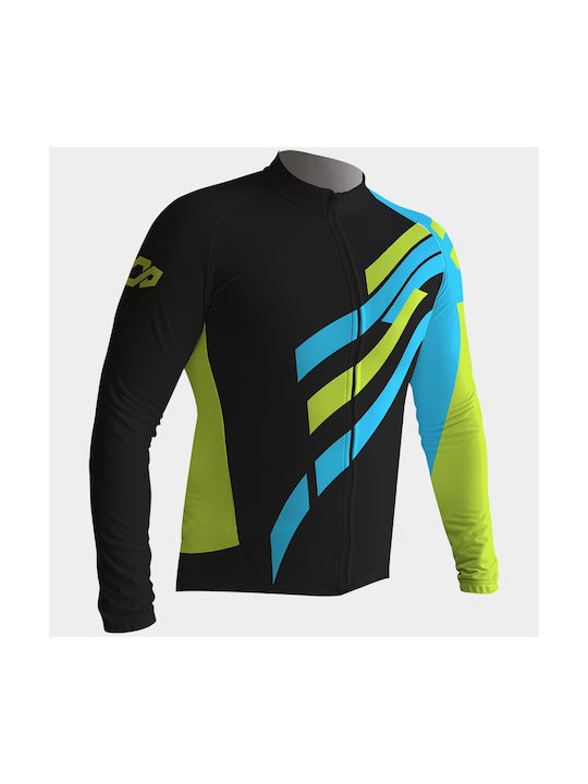 Athlon Lanes Bărbați Mânecă lungă Tricou de ciclism Negru