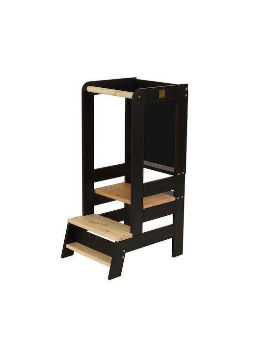 Kids Wooden Learning Tower Black