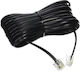 Flat Telephone Cable RJ11 6P4C 1.5m Black (01.074.0140)