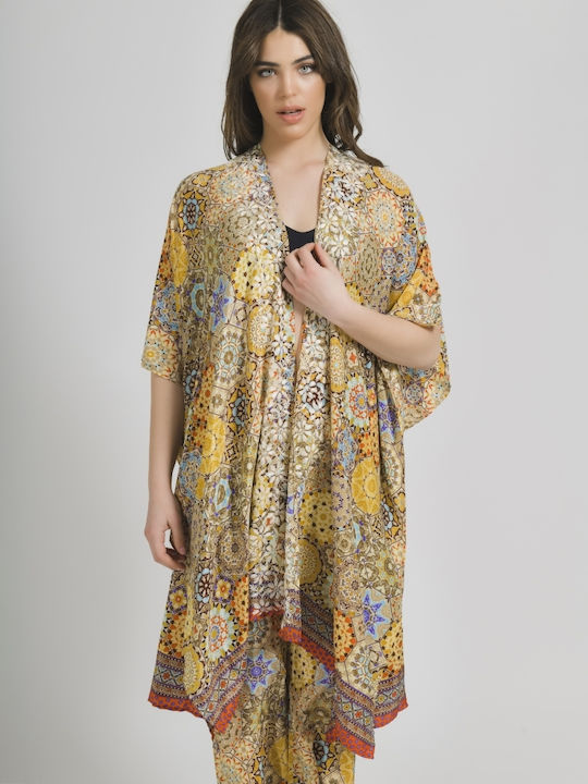Ble Resort Collection Γυναικείο Κιμονό Παραλίας Πολύχρωμο