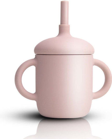 One & Only Baby Baby Cup with Handles and Straw made of Silicone Pink 150ml