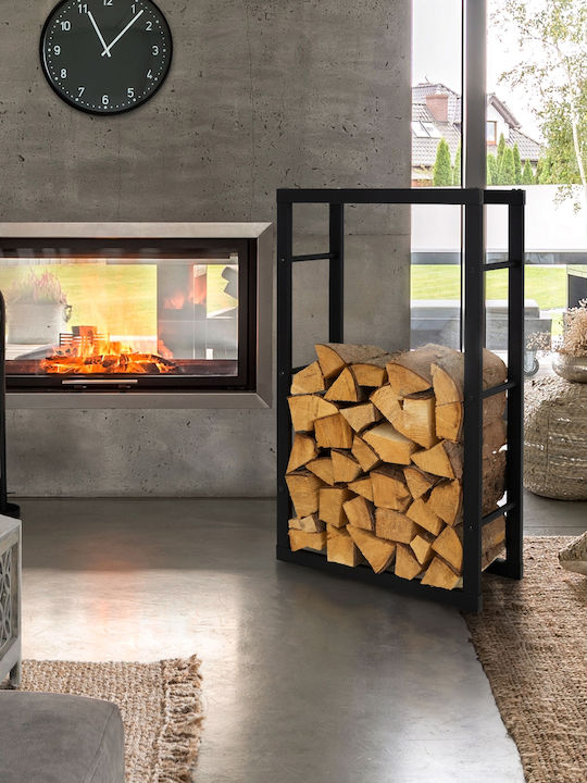 ML-Design Μεταλλικό Ράφι Αποθήκευσης Ξύλων 60x25x100cm Μαύρο ML-Design Μεταλλικό Ράφι Αποθήκευσης Ξύλων 60x25x100cm Μαύρο