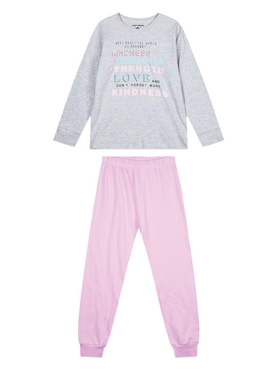 Energiers Set Top & Bottom Kids Winter Pyjamas Gray