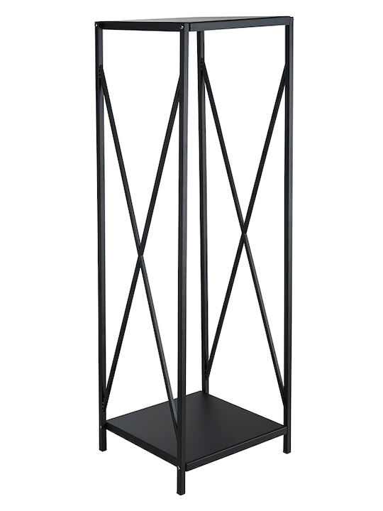 Home & Camp Metallic Shelf Wood Storage 34x34x111cm Gray